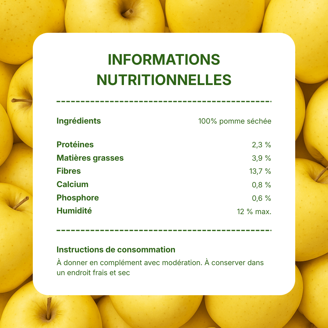 Informations nutritionnelles chips de pommes séchées