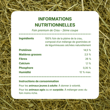 Informations nutritionnelles du foin de crau