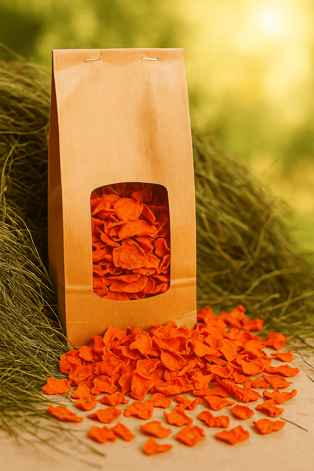 Chips de carottes séchées emballés